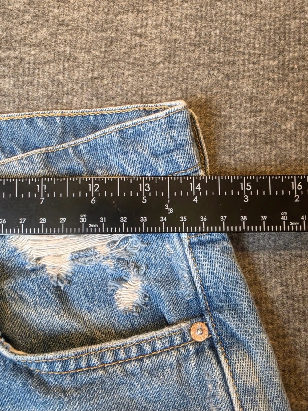 We The Free Good Luck Mid-Rise Barrel Jeans 28 Blue Denim Bohemian Hippie - Picture 5 of 15